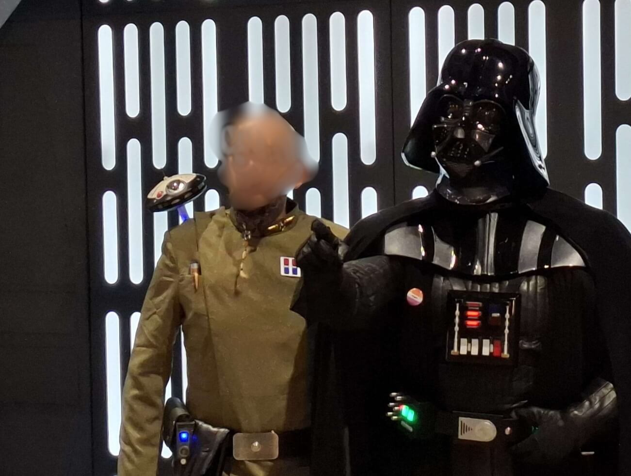 Empire Strikes Back and Imperial Remnant commander costume with modified Lola droid